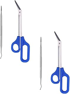 Minkissy 2Sets Longos Tesouras de Unhas Longas Tesouras de Unhas Com Uniforme de Unha de Unha Lidou Com Tesoura Tesoura Tesoura Tesoura Cutícula Tesoura para Unhas de Toe Grossas