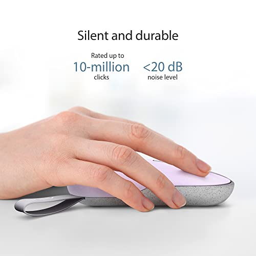 Image of ASUS MD100 Marshmallow /Silent, Adj. DPI, Multi-Mode, with Brave Green Cover Wireless Optical Mouse (2.4GHz Wireless, Bluetooth, Lilac Mist Purple)