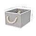 StorageWorks Decorative Storage Bins, Closet Storage Baskets with Soft Rope Handles, Foldable Storage Boxes for Shelves, Brown & Beige, 3-Pack, 14 ¾