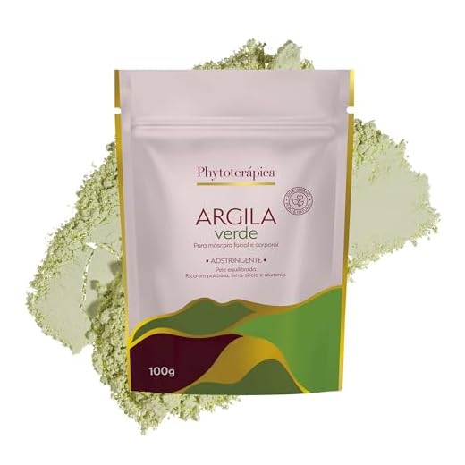 Phytoterápica Argila Verde Sachê 100g - Máscara Adstringente Facial e Corporal - Nutre, Revitaliza e Elimina Resíduos da Pele