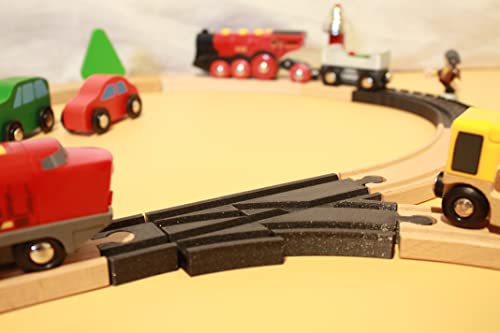 Locorico - Railway Switch for Wooden Train (Right Turn), Black, 16.5 x 8 cm - Image 2