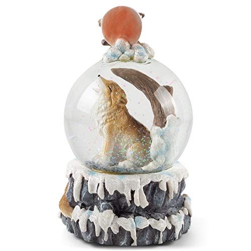 Elanze Designs Howling Wolf 100Mm Resin Stone 3D Musical Water Globe Plays Tune Born Free #TOP2
