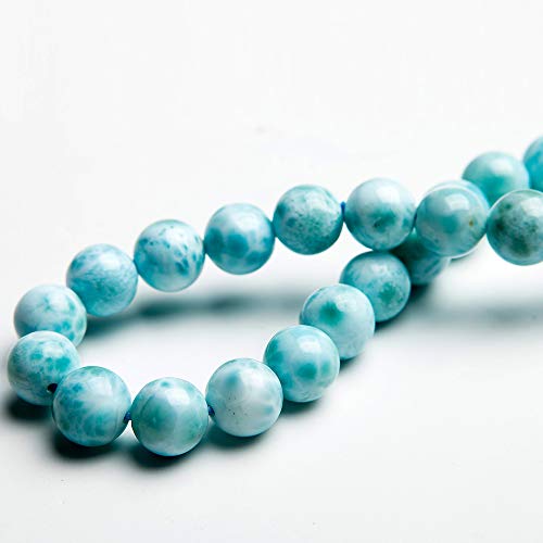 8mm Natural Blue Larimar Gemstone Round Beads Bracelet Women Men Stretch AAAAA4