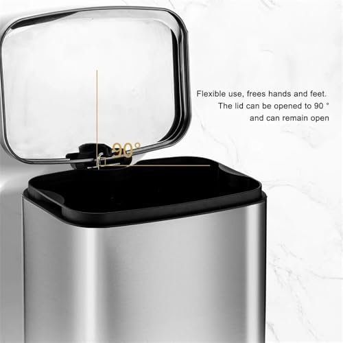 Caneca de basura baño con tapa 6 litros acero inoxidable dorado miniatura 4