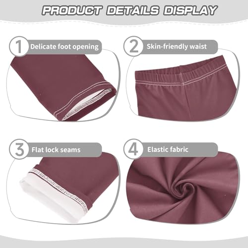 DOMIKING Burgundy Girl's Leggings Pants Kids' Yoga Pants Stretchy Active Legging 4 Years3