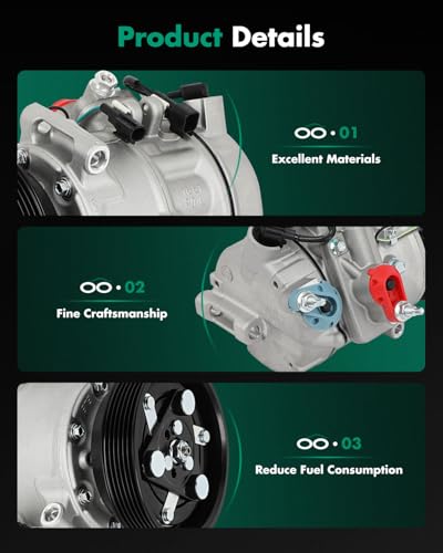 Image of SCITOO AC Compressor fit for Volvo for XC60 2.0L 2012-2014 | Fast Cooling, Ultra Low Noise (≤72 dB)Air Conditioner Compressor with Clutch, Easy Installation, 7512781 140651C