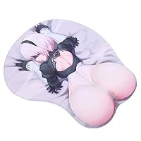 2B PP Anime-Mauspads Mit Handballenauflage, Mauspad Mit Gelkissen Ergonomisch Gel Mousepad Gaming-3D-Mauspads, 2-Wege-Skin (2BPP) – Ansicht 3