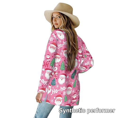 Image of Fall Maple Leaf Cardigan Sweaters for Women Long Sleeve Cardigan Soft Drape Open Front Dusters V-Neck Jackets Dressy