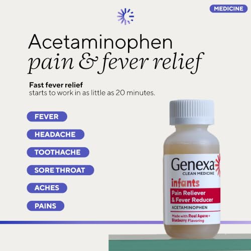 Image of Genexa Baby's First Sick Day Kit, Made Clean, Gift Set for Infant & Toddler | Acetaminophen + Cough Syrup with Agave & Zinc, Dye Free, 0% Artificial Additives, Pain, Fever Reducer + Cough, Immune Support