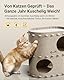 DownyPaws Katzenhöhle aus Filz, 2-stöckige Katzenbett, 50 x 33 x 50 cm Schloss Katzenhaus zum Spielen, Warmes Design, Schutz der Katzennägel, Beige