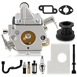 Carbhub MS170 Carburetor for Stihl MS170 MS180 017 018 Chainsaw with Air Filter Fuel Oil Line Spark Plug, Replaces C1Q-S57 C1Q-S57A C1Q-S57B 1130 120 0603, Stihl MS170 Carburetor