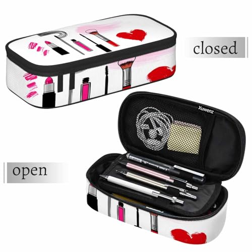 Image of Brush Lipstick Pencil Bag Cosmetics Eyebrow Eyelash Brush Women Big Capacity Pencil Case Pencil Pouch Pen Bag School Students Boy Girl