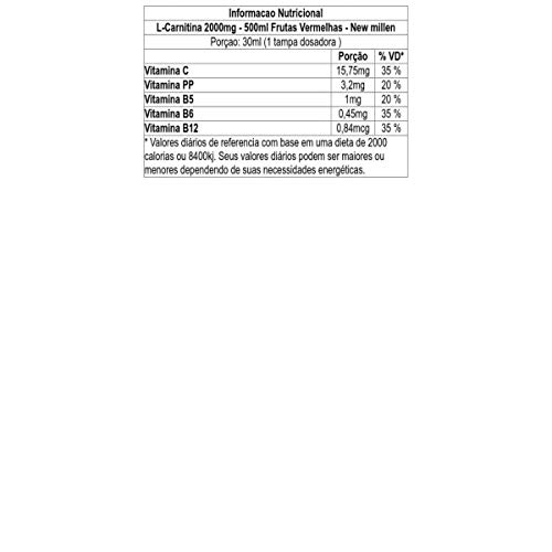 L-Carnitina 2000Mg - 500Ml Frutas Vermelhas - New Millen, New Millen