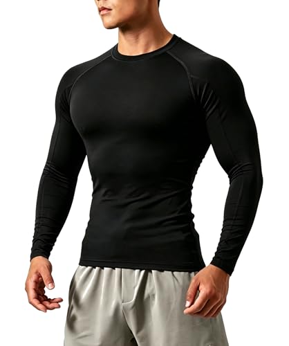 Men's Compression Shirts Long Sleeve, Base-Layer Quick Dry Workout T Shirts Sports Running Tops for...