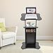 Mobile Laptop Podium with Wheels Modern Laptop Cart Podium Adjustable Height Portable Sit-to-Stand Desk with Tilting Desktop and Storage Cabinet Rolling Lectern Podium Stand for Office School, Black