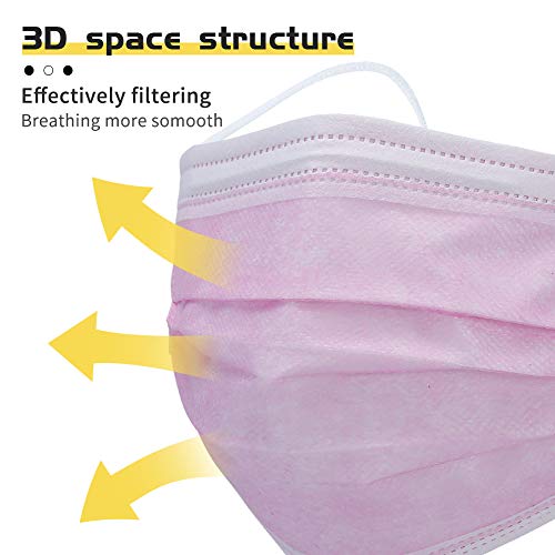 SfAVEreak Disposable Face Mask 50Pcs Pink - Thumbnail 5