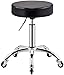 Stołek na kołach Stołki siodełkowe z kołami, stołek pnącza z czarnym Punik Syntetyczne skórzane siedzisko, regulowana wysokość 45-58 cm, podtrzymywana waga 160 kg, regulowany stołek artysty do fryzje