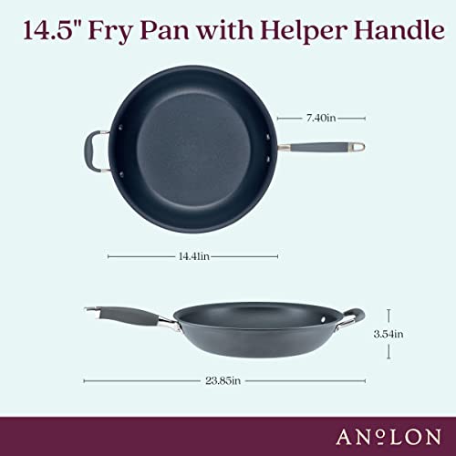 Anolon Advanced Home Hard Anodized Nonstick Frying Pan, 14.5 Inch – Large Skillet with Helper Handle, 14 Inch Nonstick Frying Pan, Durable Cookware - Moonstone by Anolon - Image 2
