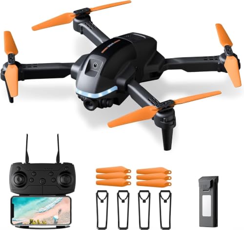 Image of HILLSTAR Foldable Remote Control Obstacle Avoidance Drone with Dual Camera HD Wide Angle Lens Optical Flow Positioning with 1800Mah Battery WiFi FPV 4-Axis Dual Camera with 7 colors Flash Light