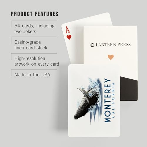Lantern Press Baraja Poker 52 Cartas Ballena Jorobada miniatura 3