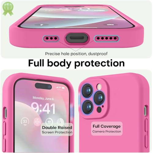 Image of LOVE 3000 Designed for iPhone 14 Pro Max Case, Premium Silicone with [Soft Anti-Scratch Microfiber Lining] Shockproof Protective Phone Case for Men Women Girls 6.7 inch, Pitaya
