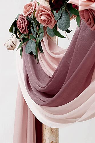 Dloapesy Wedding Party Reception Arch Draping Fabric 3 Panels 30" x 20Ft Chiffon Fabric Drapery Wedding Ceremony Reception Swag Decorations (3PCS - Image 4