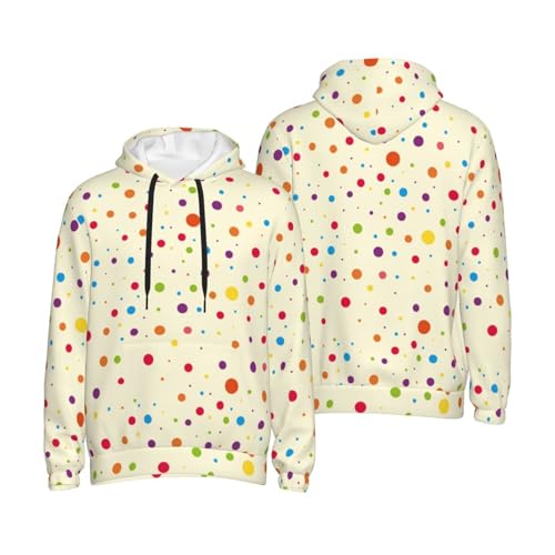 Polka Dots Hoodie Mans Pullover Drawstring Hoody Long Sleeve Casual Sweatshirt Sweatshirts Kangaroo Pocket Tops3