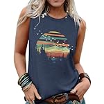 Graphic Tees for Women Sleeveless Tank Tops 2025 Summer Casual Blouses Tshirts Loose Fit Crewneck Vacation Outfits