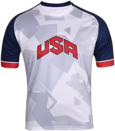 SINLEISI USA 2022 World Cup Fan Soccer Jersey (USA, Medium)