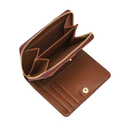 Image of Fossil Women's Logan RFID-Blocking Leather Mini Multifunction Bifold Wallet