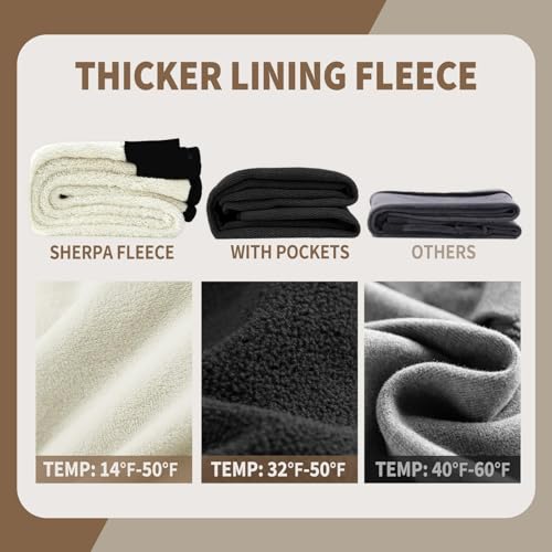 Image of CAMPSNAIL Fleece Lined Leggings Women - Thick Winter Thermal Warm Pants Beige Nude Medium