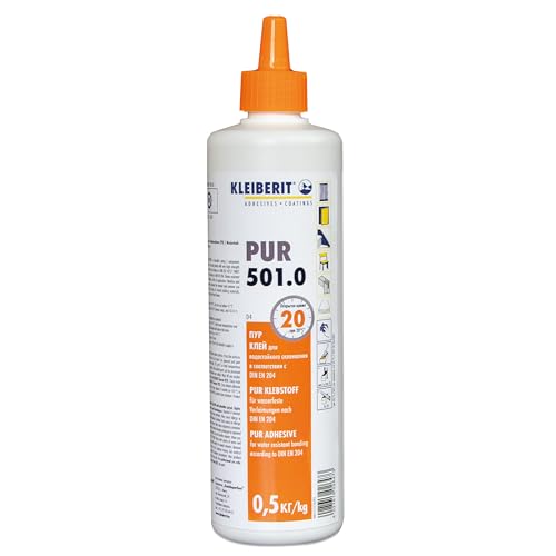 Kleiberit Colle PUR 501 - Pour connexions très résistantes - 0,5 kg.