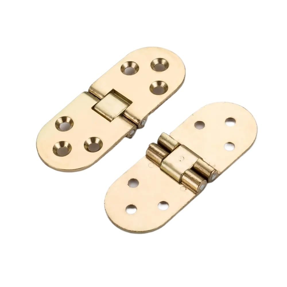 Dmlayhp Gold 1Pcs 80 * 30Mm Flap Hinge Matt Brass Hinges Self Supporting Folding Table Cabinets Doors Hinge Flush Mounted Accessories(Gold)