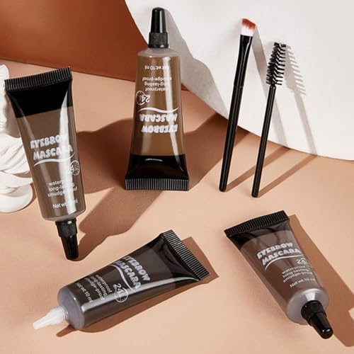 Tinted Thickening Eyebrow Mascara with Two Eyebrow Brushes,Brow Fast Sculpt,Waterproof,Transfer-proof,Eyebrow Tinting Kit- Cruelty Free - Light Medium Brown (2 Pack) (02#Reddish Brown &03#Gray) - Image 7