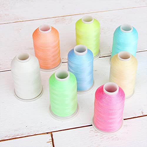 Image of ThreadArt Glow in the Dark Embroidery Thread, 1000M, White | Glow in the dark embroidery thread adds luminous detail to designs. Works with embroidery and sewing machines.