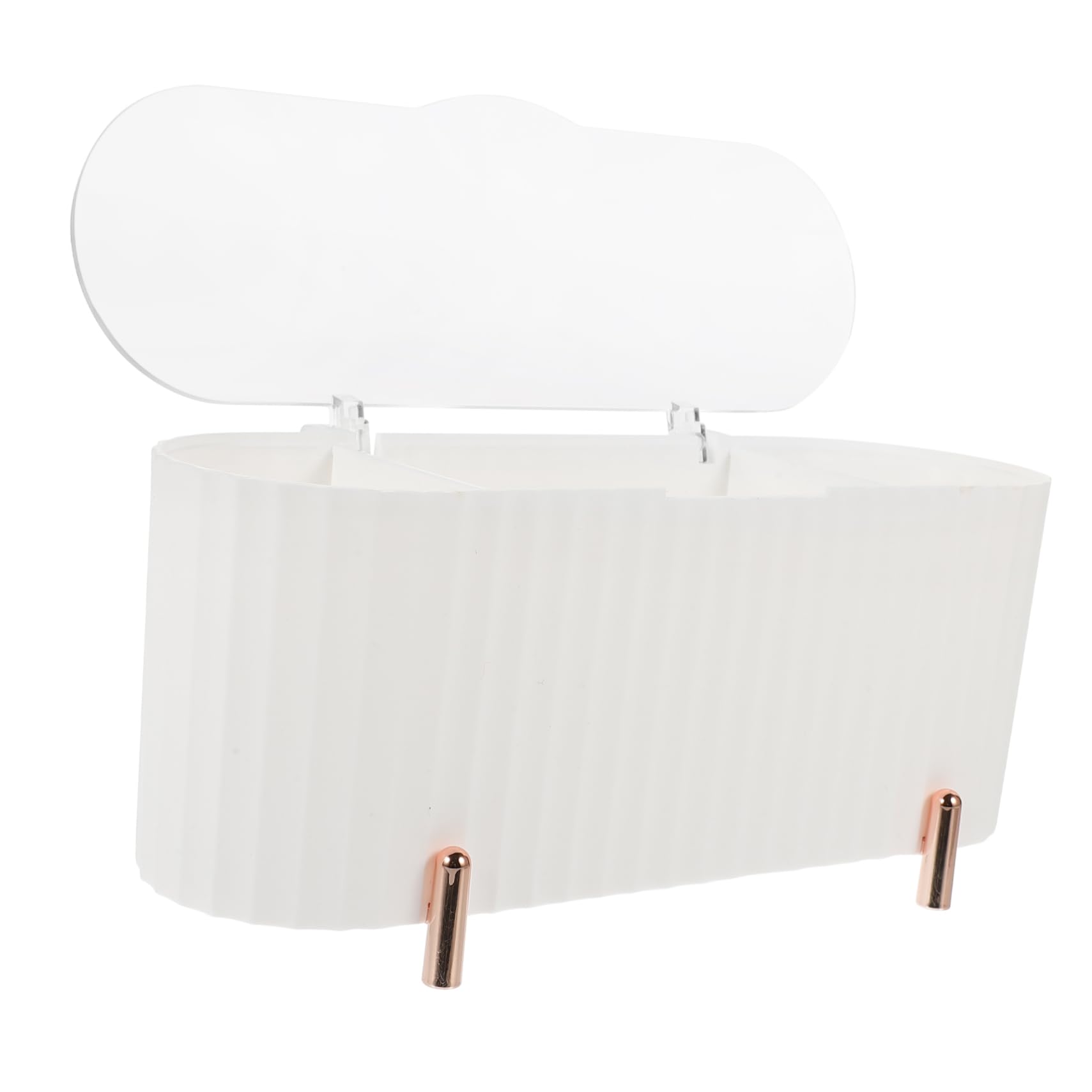 JVNALwnkv Storage Bins，Plastic Bins ，Multipurpose Cotton Swabs Organizer with Transparent Lid Compartment Balls and Pads Box