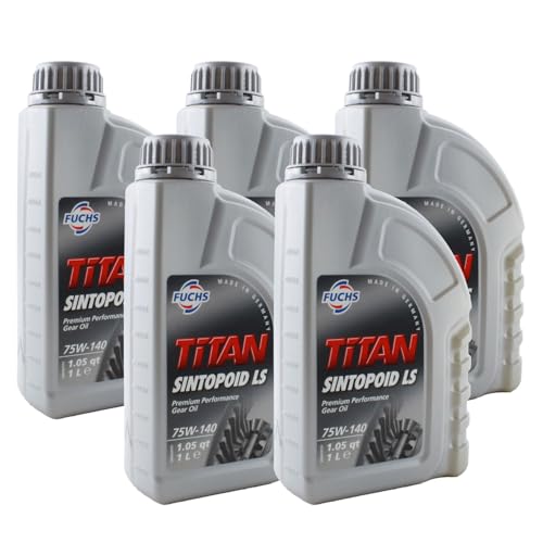 Fuchs 5 Liter TITAN SINTOPOID LS SAE 75W-140 Gear Oil (5 x 1L)