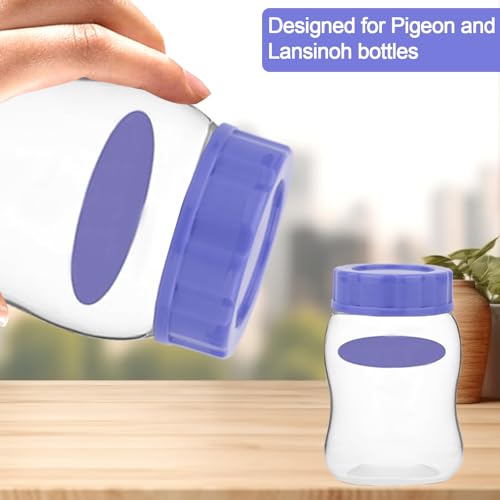 4 Stück Babyflaschenverschlüsse, Kompatibel mit Pigeon und Lansinoh Flaschen Auslaufsichere Ersatzdeckel für Reise und Aufbewahrung (Lila)