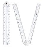 2Pack Folding Ruler Transparent 30cm 300mm Folding Ruler Clear (Clear-2Pcs)