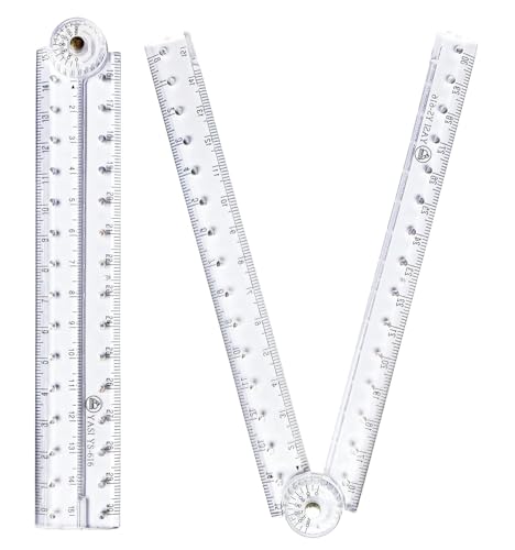 2Pack Folding Ruler Transparent 30cm 300mm Folding Ruler Clear (Clear-2Pcs)
