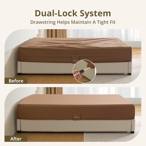 2026 Upgraded King Fitted Sheet Only Drawstring with 360°Elastic Strap to Stay Tight, Egyptian Cotton Fitted Sheet King Fits 8" to 14" Mattress,No Slippage, Luxury Soft and Comfortable - image 3