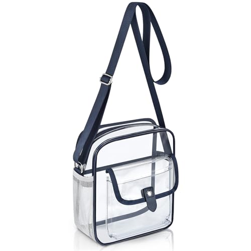 Image of SPODEARS Clear Crossbody Bag for Stadium, Concert, Festival & More - Adjustable Shoulder Strap & Bottle Holder