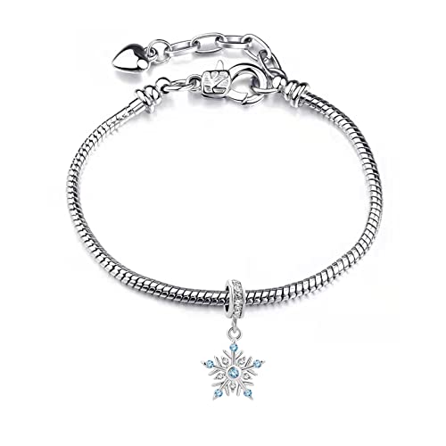 Copo de nieve colgante NARTGO de cobre que no pierde piedras compatible con tu pulsera 2