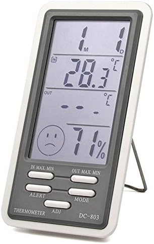 LCD Digital InOutdoor Temperature Thermometer Hygrometer Humidity Meter Clock