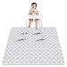 Paw Legend Washable Highchair Splat Floor Mat- Anti-Slip Silicone Spot Splash Mess Mat(53'' X 53'')-Food Catcher Art Craft Leak Proof Mat,Diamond