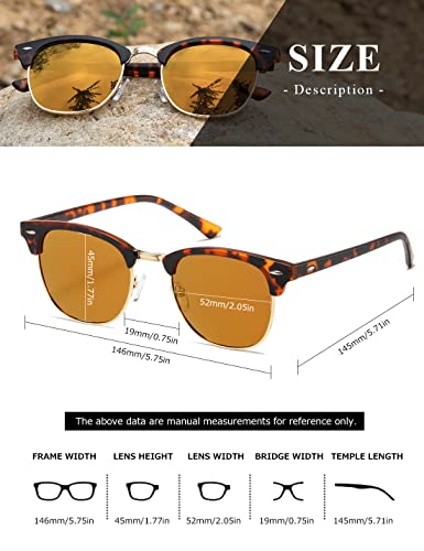 Image of AEVOGUE Polarized Semi Rimless Sunglasses for Men Women, Retro UV400 Sun Glasses for Driving Outdoor