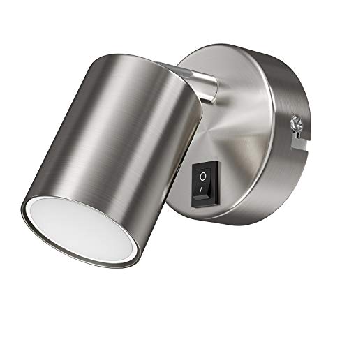 Spot mural WAIKA ledscom.de interrupteur intégré ampoule LED blanche 3 niveaux gradation 609lm