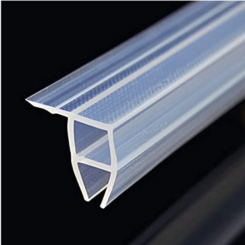 Shower Door Seal Strip, Frameless Shower Door Sweep Seal Drip Rail Glass Inserts - Stop Shower Leaks - Frameless Shower Door Side Seal For 6-12mm Glass Thickness (8mm,Corner type-100cm) Cover