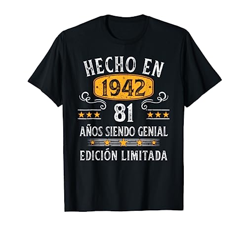 81 Años Cumpleaños Regalo Hombre Hecho En 1942 Hecho En 1942 Camiseta