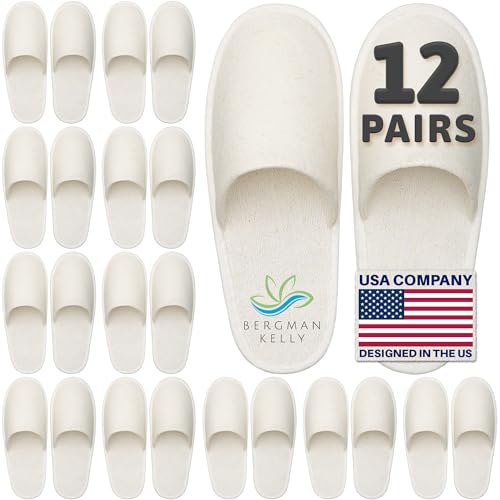 Pantoufles de spa blanches BERGMAN KELLY pour hotel et maison
